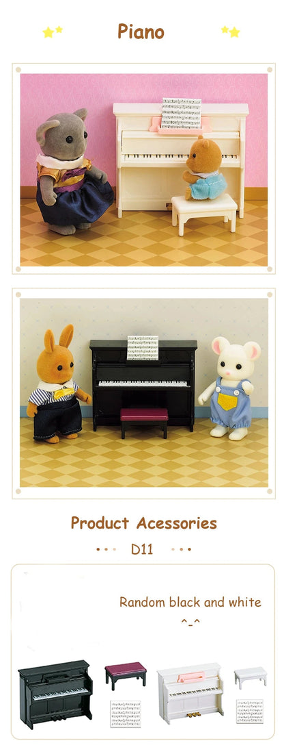 1:12 Miniature Furniture Forest Family Kitchen Toy Dining Table Dollhouse Accessories Bathroom Pretend Play For Girl Gifts Toys Good Vibrations
