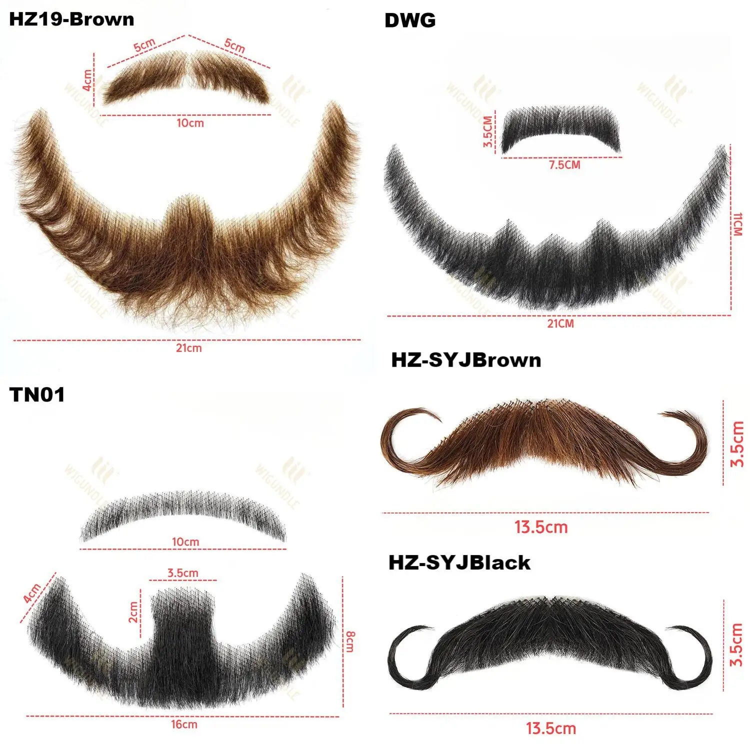 Wigundle Man's Beard Hand Made Real Hair Fake Beard Mustache Fancy Synthetic Invisible for Makeup Fake Hair Cospaly Party Tools Good Vibrations