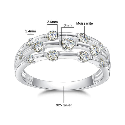 Szjinao Brand Trendy  Moissanite Ring Eternity Wedding Band Solid 925 Silver Rings For Women Jewelry Engagement Gift Dropship Good Vibrations