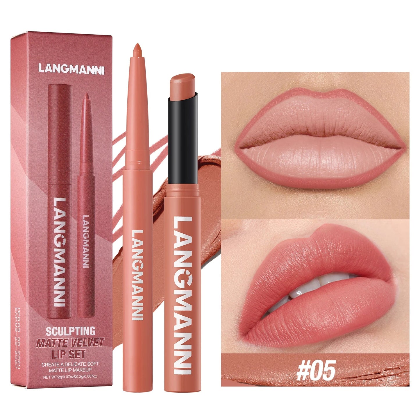 Integrated waterproof lipliner+lipstick lipstick lipstick set,no smudge,no fade,no cup,durable,easy to create a perfect makeup! Good Vibrations
