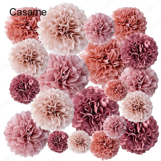 Set Hanging Flower Pompom Tissue Paper Pom Poms for Weddings and Other Occasions Party Birthday Colorful Decoration Lantern Good Vibrations
