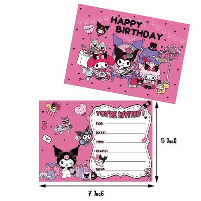 Hello Kitty Birthday Invitation Cards Pokemon Pikachu Invitations PAW Patrol Greetings Card Celebrate Birthday Party Supplies Good Vibrations