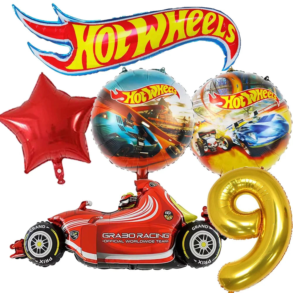 Car Kids Birthday Party Decoration Boys Birthday Supplies Paper Cup Plate Cutlery Cars Balloons Cake Flag Party Children's Gifts Good Vibrations