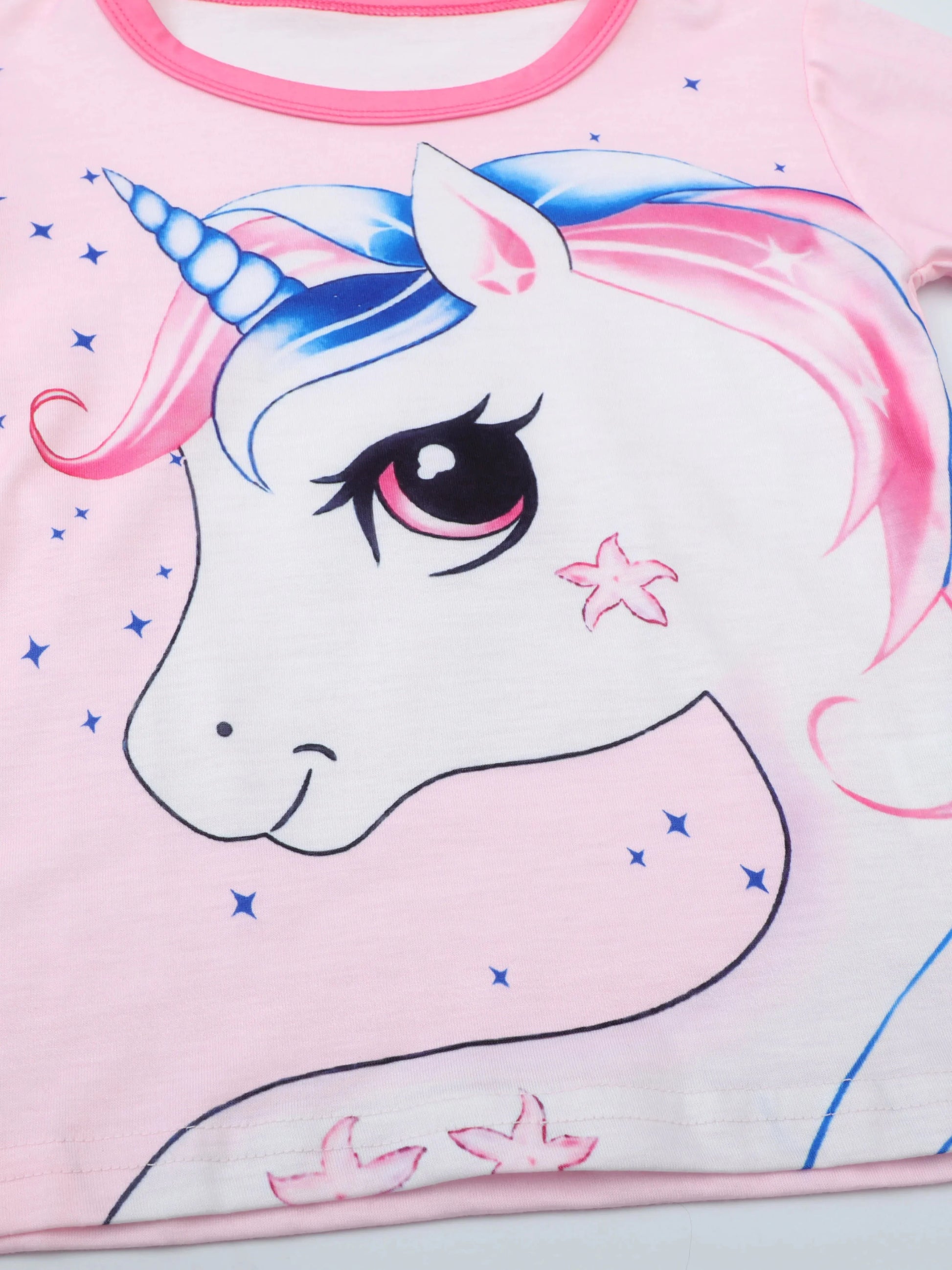 Girls Unicorn Cartoon Long Sleeve Pajamas Two Piece Set Good Vibrations