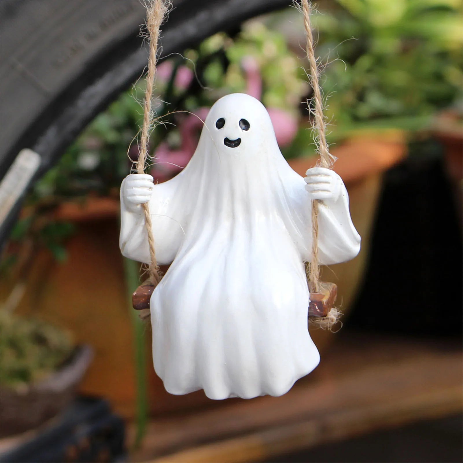 Halloween Decorations Ghost Figurines Halloween Ghost Hanging Ornament for Halloween Holiday Parties Decor Good Vibrations