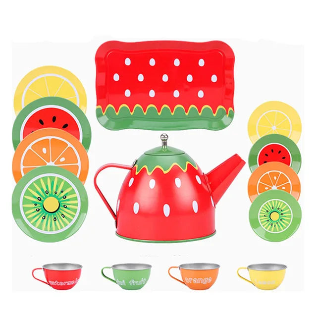 DIY Pretend Play Toy Simulation Tea Set Tableware Play House Kitchen Afternoon Tea Game Toys Gifts For Children Kids Girls Good Vibrations