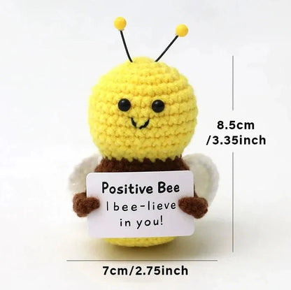 Positive Energy Pocket Hug Crochet Doll, Mini Handmade Knitted Plush Potato Turtle Vegetable Duck Funny Support Gift with Card Good Vibrations