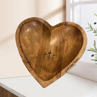 Wooden Religious Christian Congregation Gift Prayer Bowl Gratitude Heart Prayer Bowl Christian Gifts Wood Prayer Dough Bowl Gift Good Vibrations