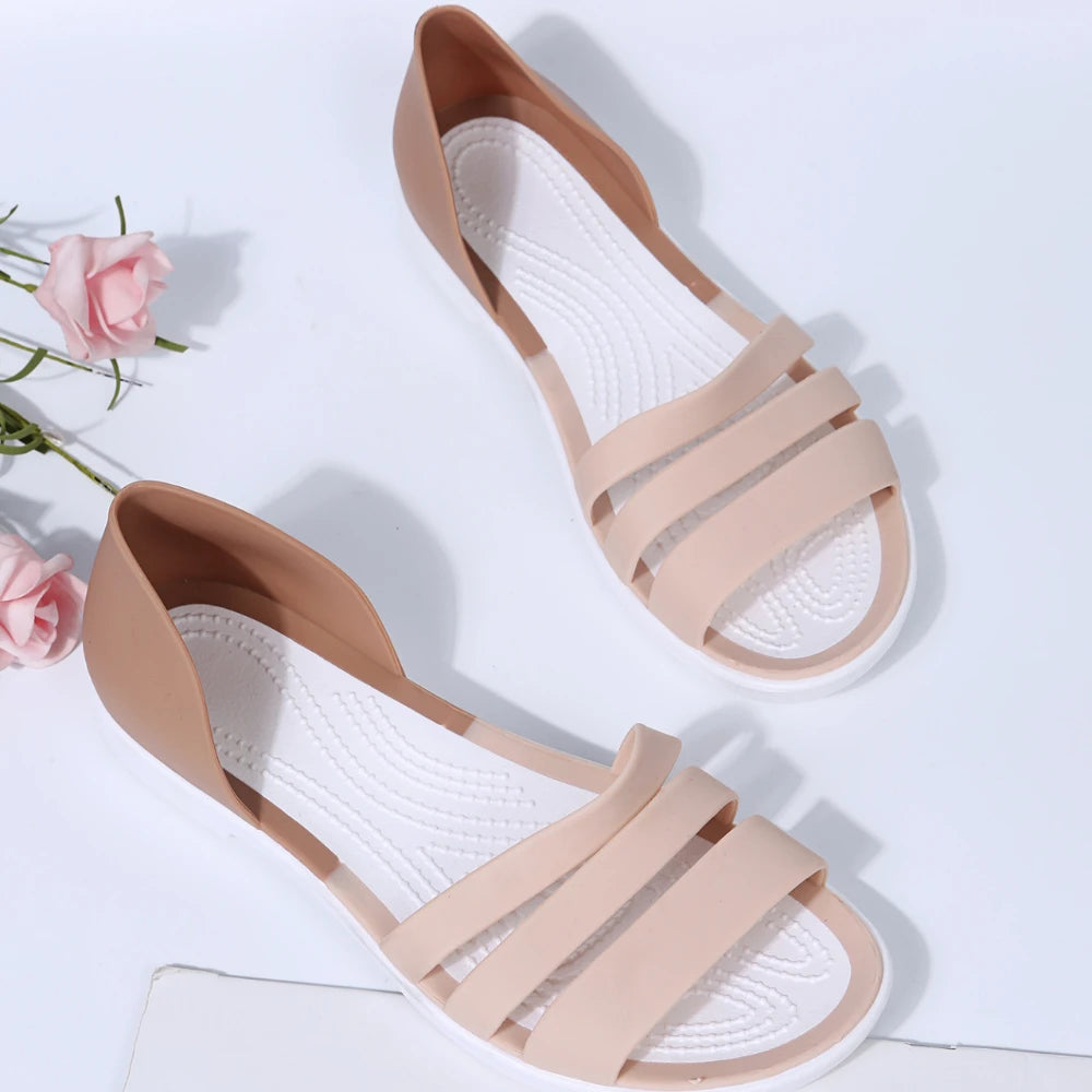 Sandals Women Summer Shoes Flat Slides Women High Quality Sandals Ladies Designers Trend Versatile Outdoor Flat Beach Sandals Good Vibrations