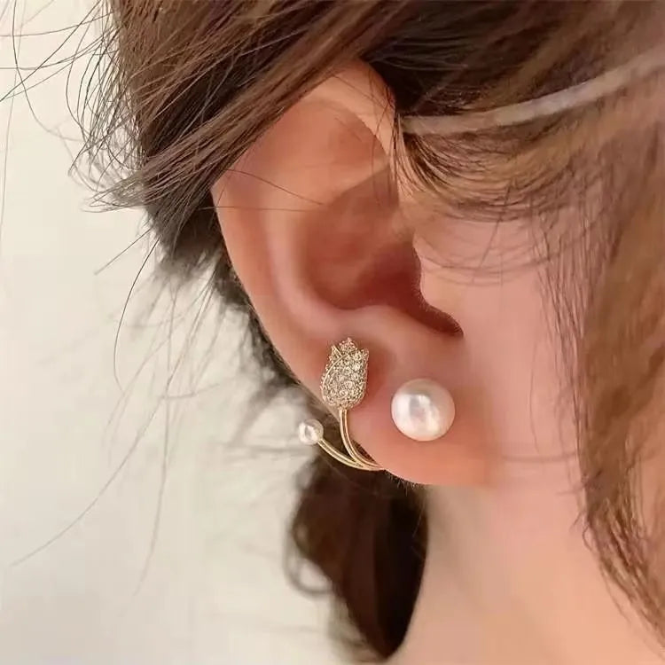 925 Silver Needle Korean Fashion Zircon Geometric Earrings For Women Jewelry 2026 Trending Luxury Crystal Cross Stud Earrings Good Vibrations