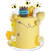 Daisy Bee Cake Toppers White Sunflower Bumble Bee Cake Decoration DIY Oh Babee Birthday Baby Shower Cupcake Topper Party Decor Good Vibrations