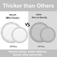 175Pcs Silver Dinnerware Sets, Lude:25 Dinner Plates, 25 Dessert Plates, 25 Paper Napkins, 25 Cups, 75 Silver Silverware Set Good Vibrations