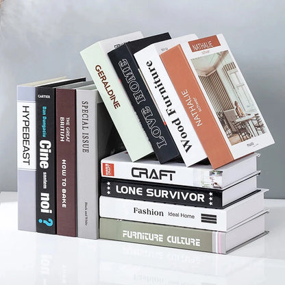 Modern fake book ornament Nordic light luxury simulation book living room home store decoration photo props book case box Good Vibrations