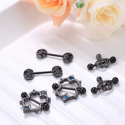 Punk rock sexy black rose nipple ring, body puncture nipple jewelry, women's sexy accessory gift Good Vibrations