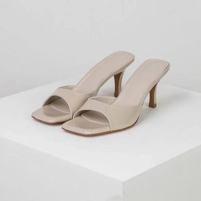 Women High Heel Sandals Summer New Fashion Square Toe Open Toe Women Elegant Casual Comfortable Black High Heel Sandals Good Vibrations