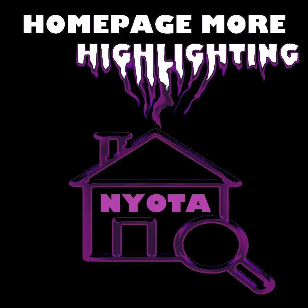 Black and purple NYOTA logo with house and magnifying glass.