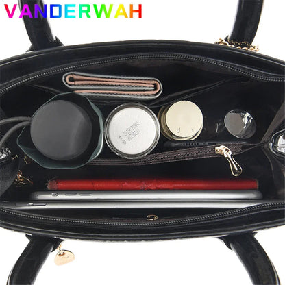 Luxury Patent Leather Crossbody Bags Women Crocodile Pattern Sac 2024 Large Capacity Ladies Shoulder Tote Bags Designer Purse Good Vibrations