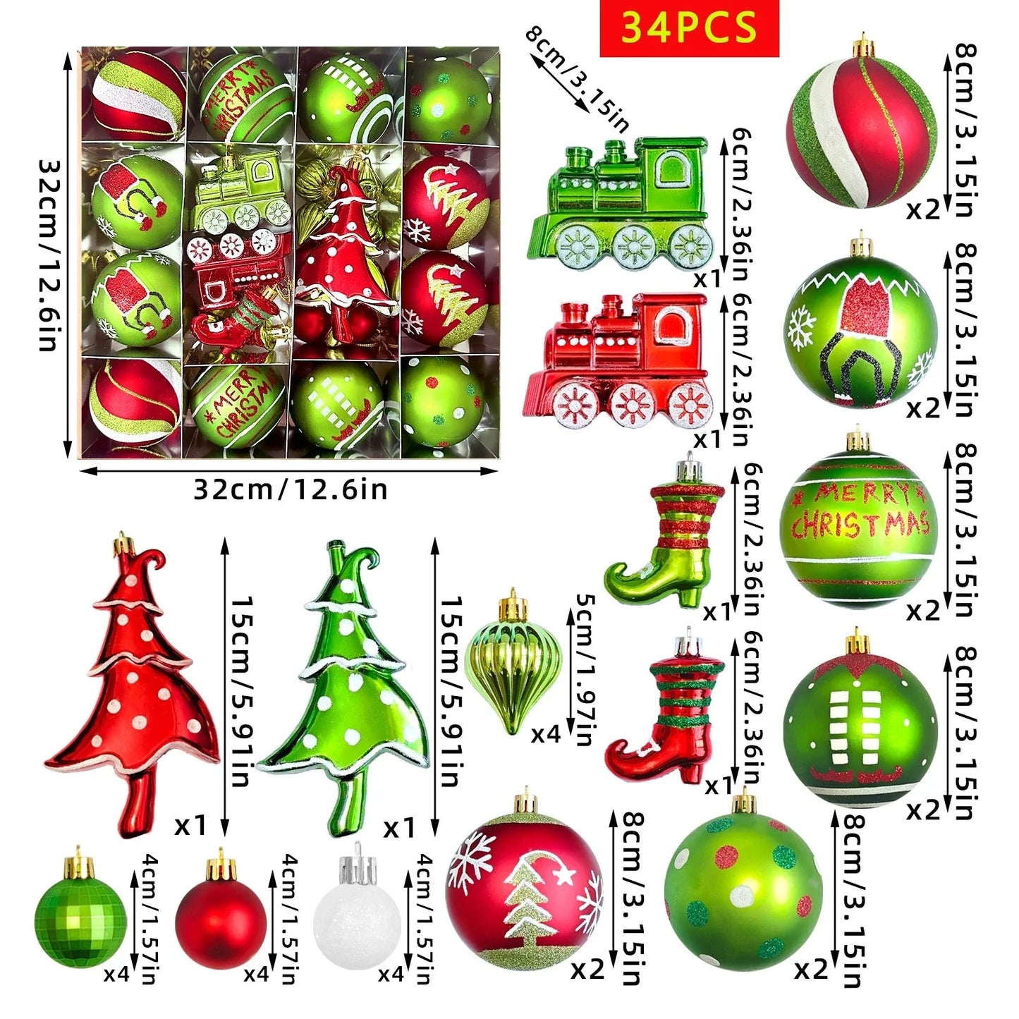 Christmas Ball Decoration Green Monster Xmas Tree Ornament Green Painted Xmas Hanging Tree Pendant New Year Christmas Home Decor Good Vibrations