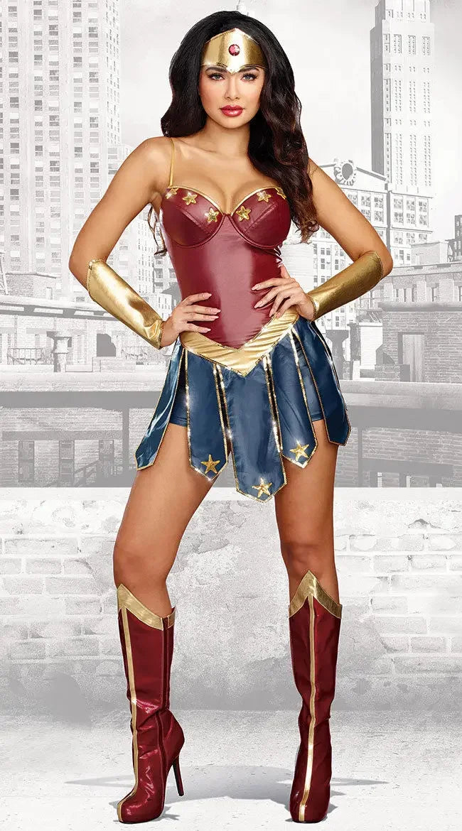 Movie Outfit Cosplay Uniform Skirt Ladies Woman Halloween Party Wonder Dresses Fantasia Fancy Dress Costume Good Vibrations