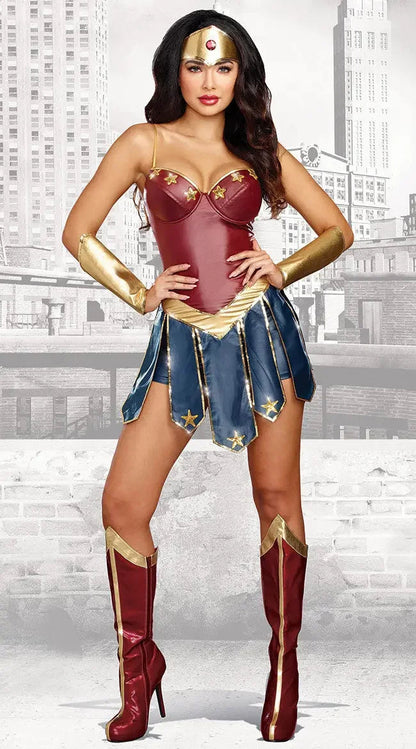 Movie Outfit Cosplay Uniform Skirt Ladies Woman Halloween Party Wonder Dresses Fantasia Fancy Dress Costume Good Vibrations