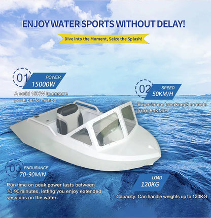 15kw Custom High-Speed Mini Jet Boat Aluminum Water Ski Jet Ski For Rowing Boats Electric Karting Boat For Water Sports Good Vibrations