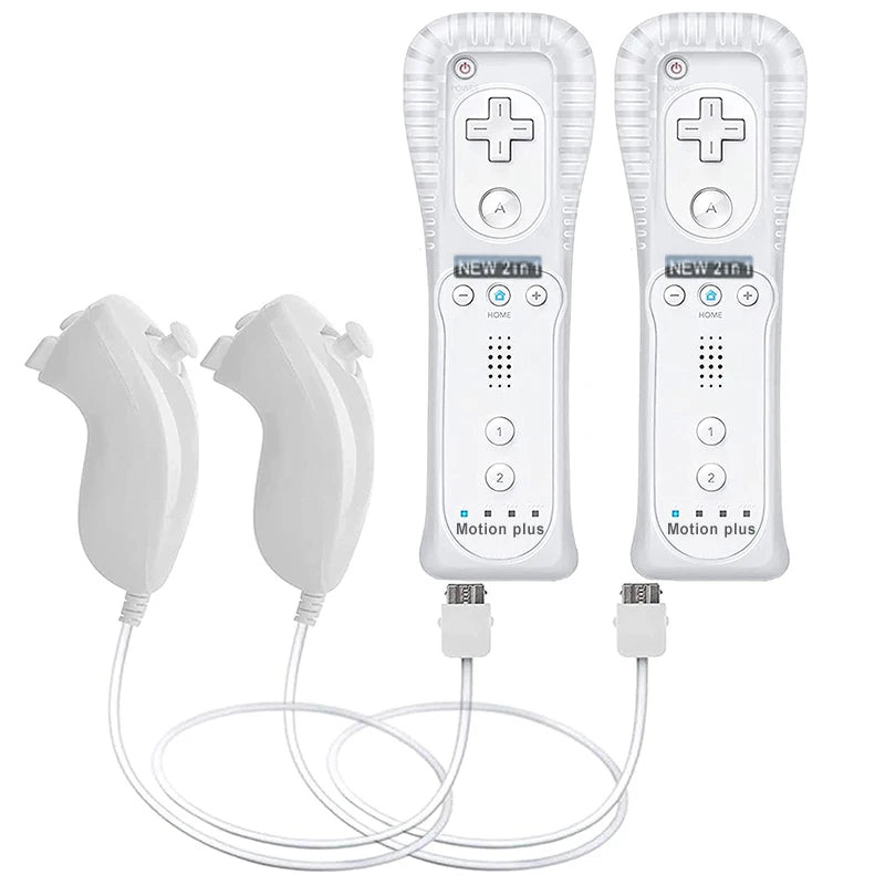 1 Set/2 Set Remote Controller with Nunchuck Controller for Wii Games Control for Wii Console Wireless Gamepad with Motion Plus Good Vibrations