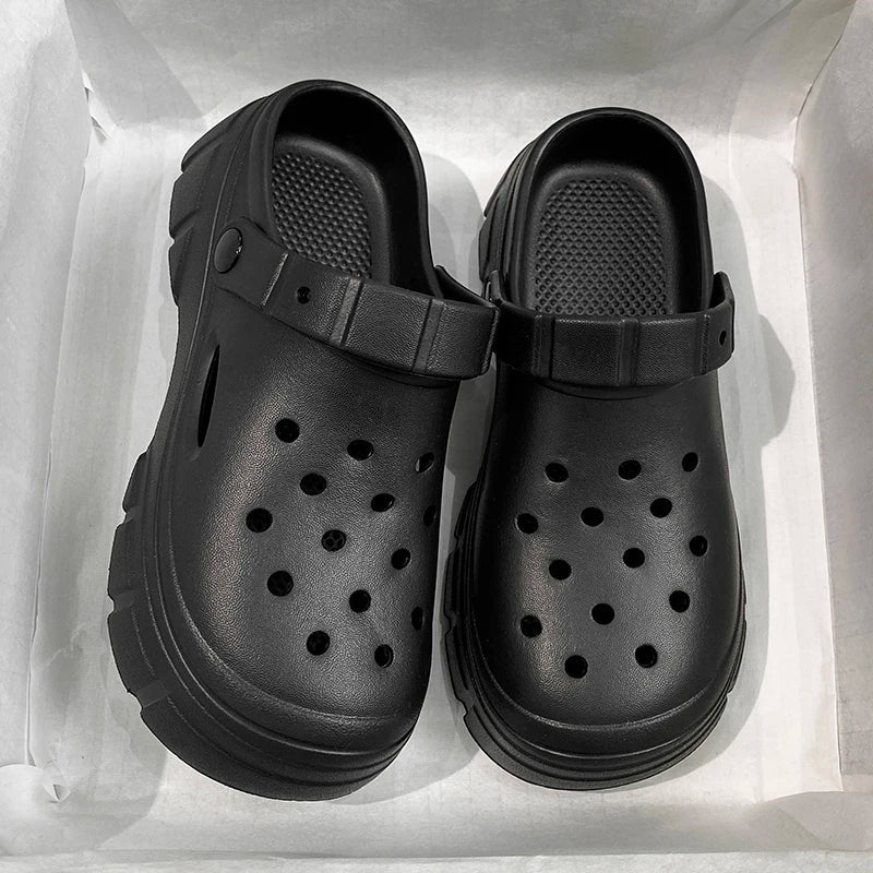 Lightweight Clogs Women Platform Sandals Simple Breathable Women Slippers Wrapped Beach Shoes For Summer Women Shoes Good Vibrations