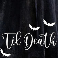 Til Death black short veil Wedding Bachelorette hen Party bridal shower decoration Gothic bride to be Future mrs gift Good Vibrations