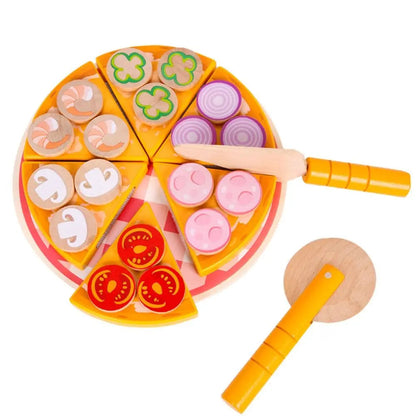 Simulation Pizza Pretend Play Toy Early Education Cognitive Dramatic Food Pizza Toys Interactive Miniature Cookie Play Food Set Good Vibrations