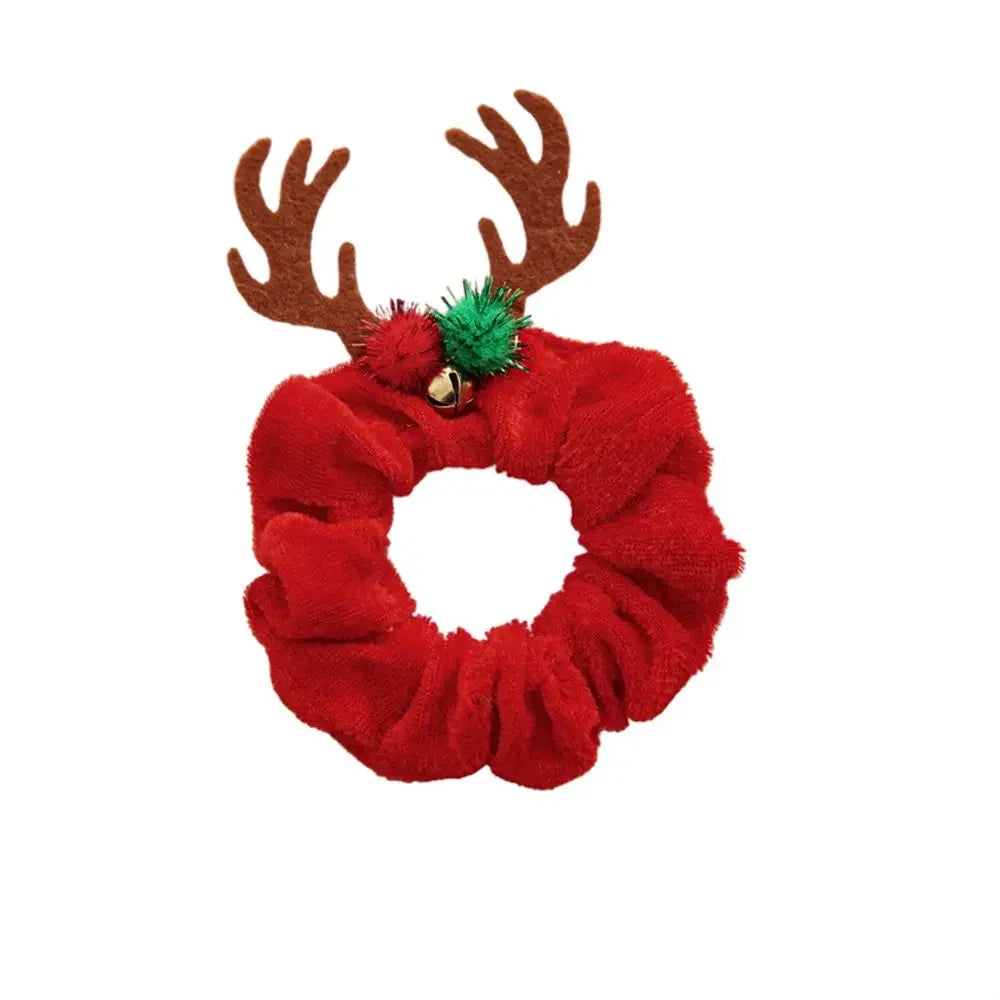 Halloween Festival Hair Accessories Cloth Christmas Elastic Hair Bands Ponytail Holder Women Hair Rope Flannel Scrunchies Good Vibrations