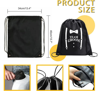Groom and Groomsmen Storage Bag Proposal Bags Groom Crew Bag Groomsmen Gift Drawstring Bag for Bachelor Party Groom to Be Item Good Vibrations