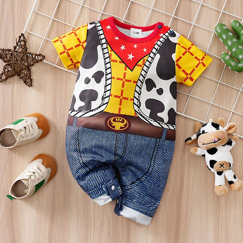 0-24 months newborns Baby Clothes One-Piece Cartoon Anime short-Sleeved Trousers Banquet Summer Fashion neonatal clothing Good Vibrations