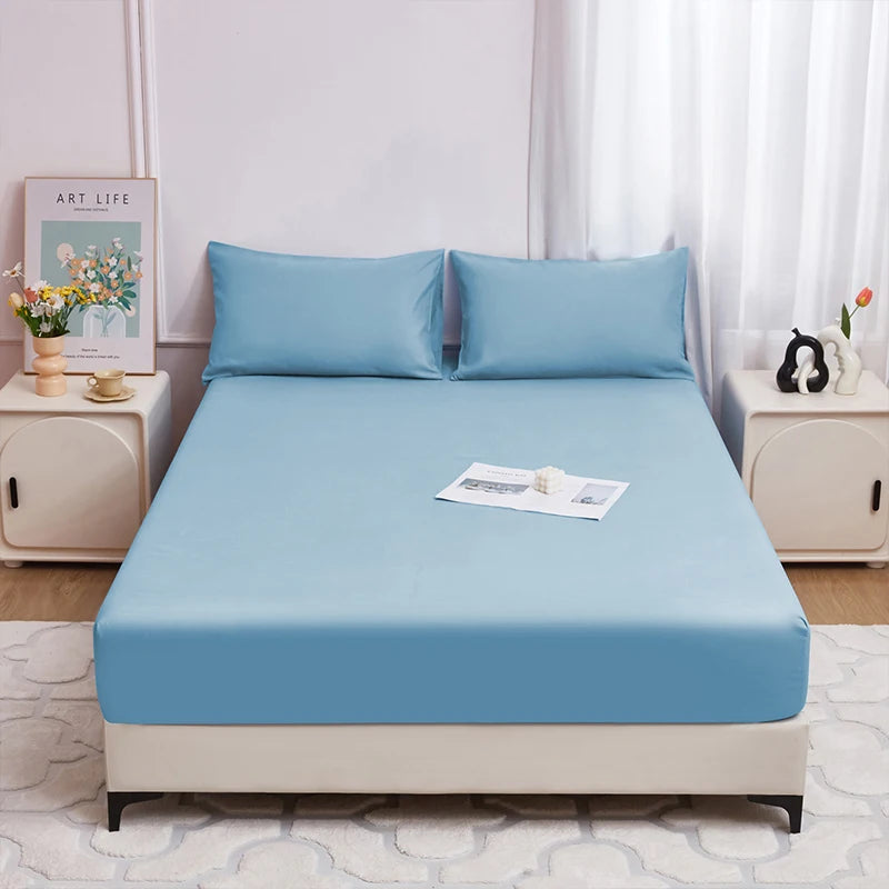 Waterproof Fitted Bed Sheet Comfortable Mattress Protector with Elastic Rubber Band Washable and Easy Care Good Vibrations