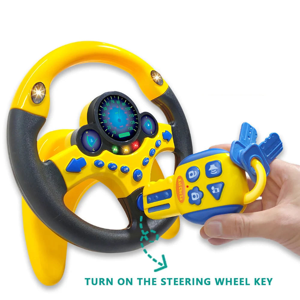Electric Simulated Driving Steering Three-Dimensional Portable Wheel Copilot Toy Light And Sound Educational Children's Gifts Good Vibrations