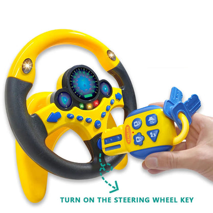 Electric Simulated Driving Steering Three-Dimensional Portable Wheel Copilot Toy Light And Sound Educational Children's Gifts Good Vibrations