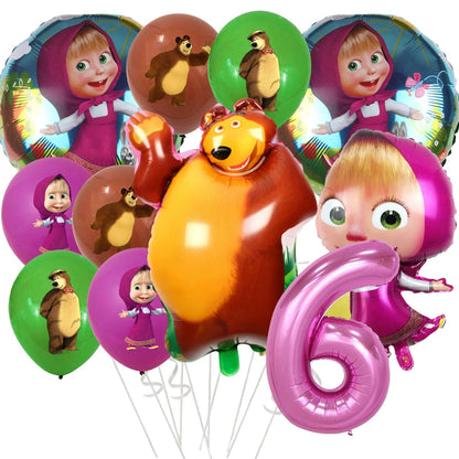 Girl and the Bear Birthday Decorations Disposable Tableware Tablecloth Cup Plate Napkin Balloons Baby Shower kids Party Favors Good Vibrations