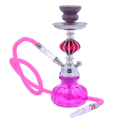 SANDGLAS Small 1 Hose Hookah Complete Including Glass Bottle Body And Ceramic Bowl, High Quality Glass Hookah Set, Shisha Hookah