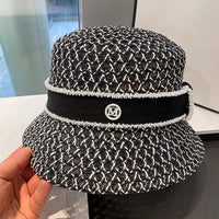 Korean  Breathable Hollow Fisherman Hat, Personalized Basin Hat, Fashionable Diamond Bucket Hat for Women's Summer Outings Good Vibrations