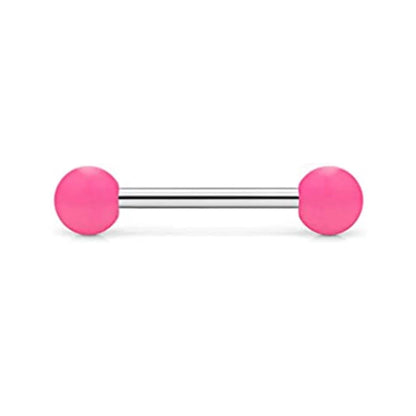 1PCS-4PCS Stainless Steel 14G Tongue Rings Barbell Pink Tongue Barbell Jewelry for Women Piercing Tongue Body Piercing Pink Good Vibrations Adult Super Store