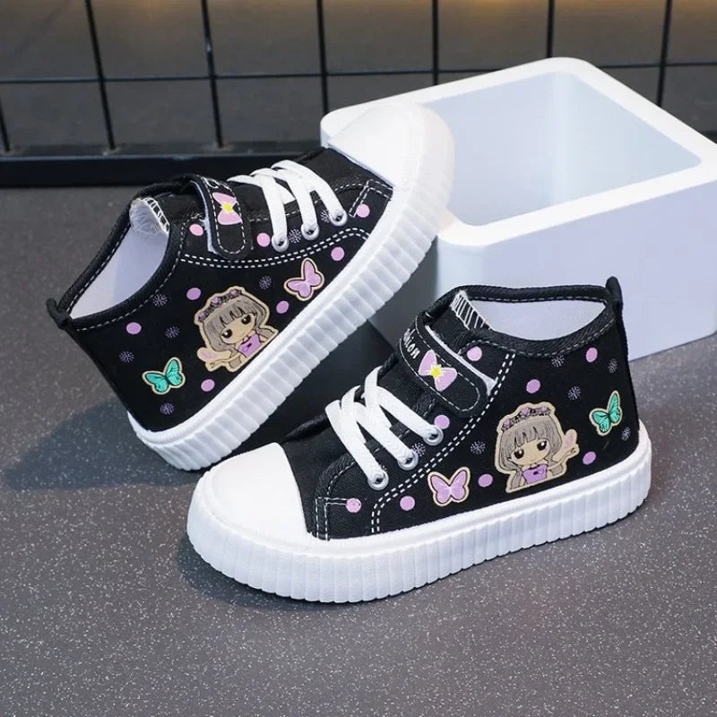 Multi Colored Kids Casual Shoes Cartoon Mid Top Anti Slip Spring Autumn Outdoor Kids Canvas Shoe Sizes 26-37 Sandalias De Mujer Good Vibrations