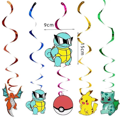 Pokemon Birthday Party Supplies Pikachu Decoration Banner Balloons Tableware Set Plates Napkins Baby Shower Children's Toy Gifts Good Vibrations