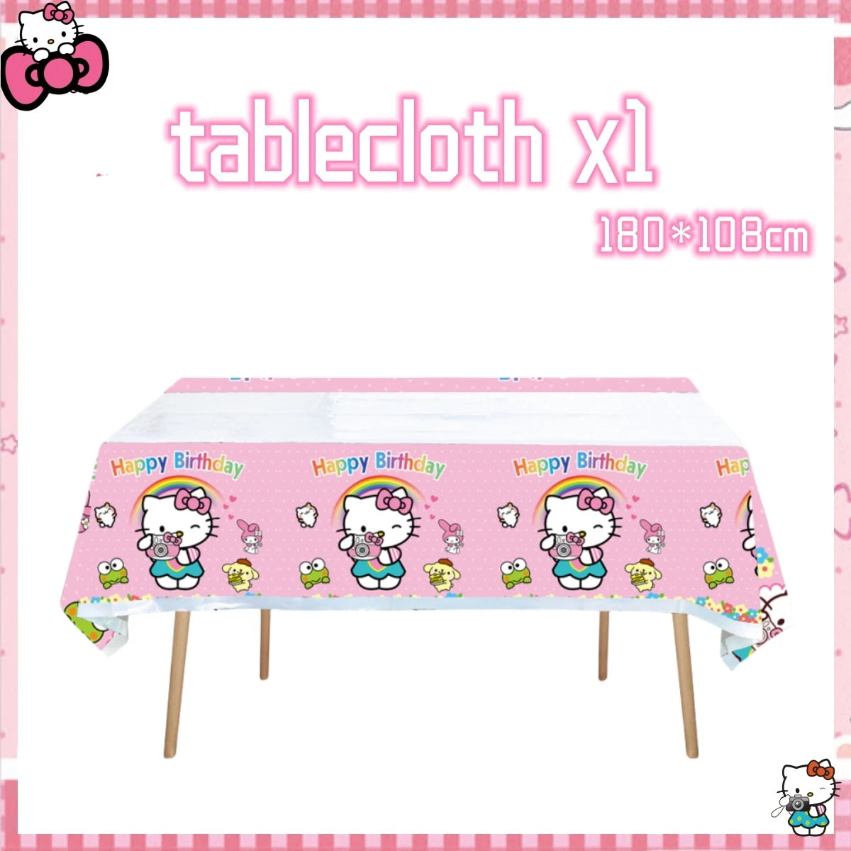 Hello Kitty Birthday Party Decoration Disposable Tableware Cup Plate Tablecloth Balloons Baby Shower Girls Party favors Supplies Good Vibrations