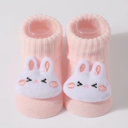 0-6 Months Socks for Newborns Baby Girls Boys Soft Cotton Socks Spring Autumn Cute Cartoon Animal Doll Infant Floor Sock Good Vibrations