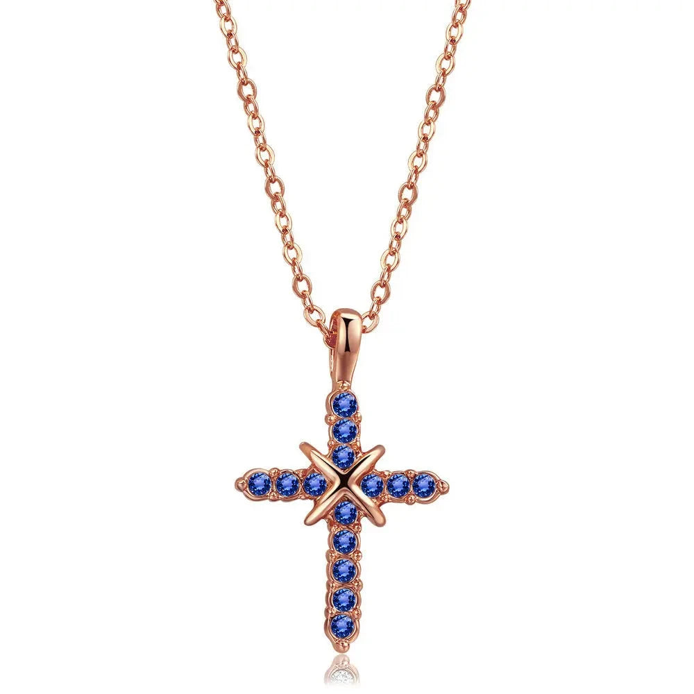 Cross Pendant Necklace For Women Iced Out Crystal Silver Plated Chain Collar Choker Necklace Christmas Jewelry Fashion N456 Good Vibrations