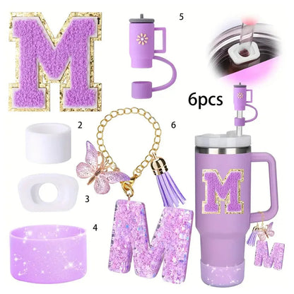 6PCS Cup Accessories Set for Stanley Cup  40oz tumbler with handle Including Silicone Straw Topper and Boot, Spill Proof Stopper Good Vibrations Adult Super Store