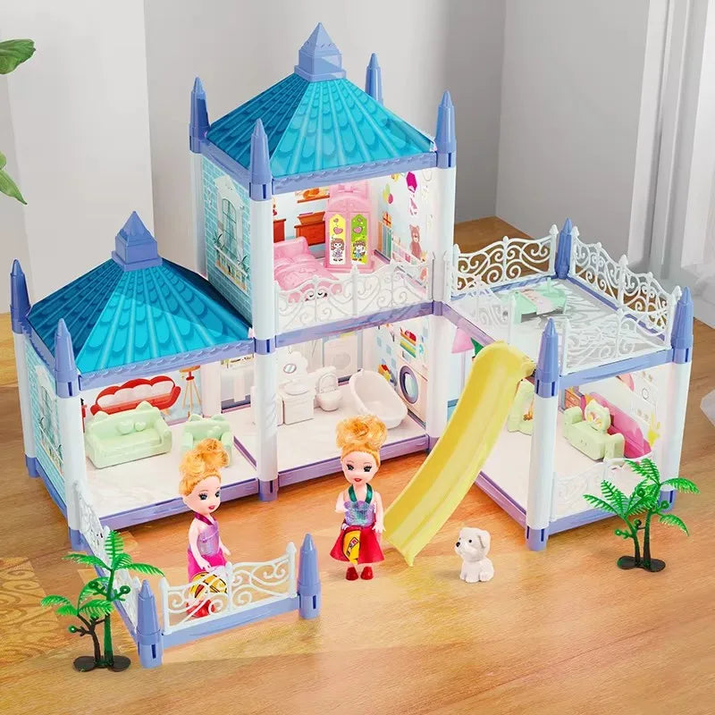 Doll Houses 3D Assembled DIY Miniatures Dollhouse Accessories Villa Princess Castle withGirl Birthday Gift Toy House Good Vibrations