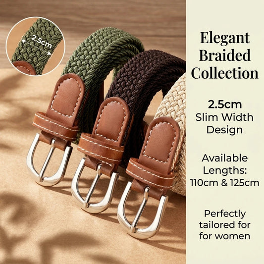 Women's elastic and elastic woven belt in one outfit, casual and versatile denim belt for men and women Good Vibrations