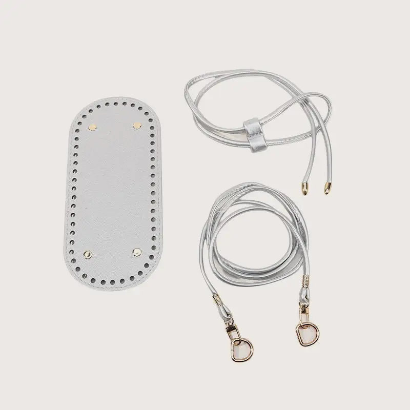 3Pcs DIY Purse Making Kit with Chain PU Leather Bucket Bag Base & Shoulder Strap Crochet Handbag Accessories ﻿ Good Vibrations