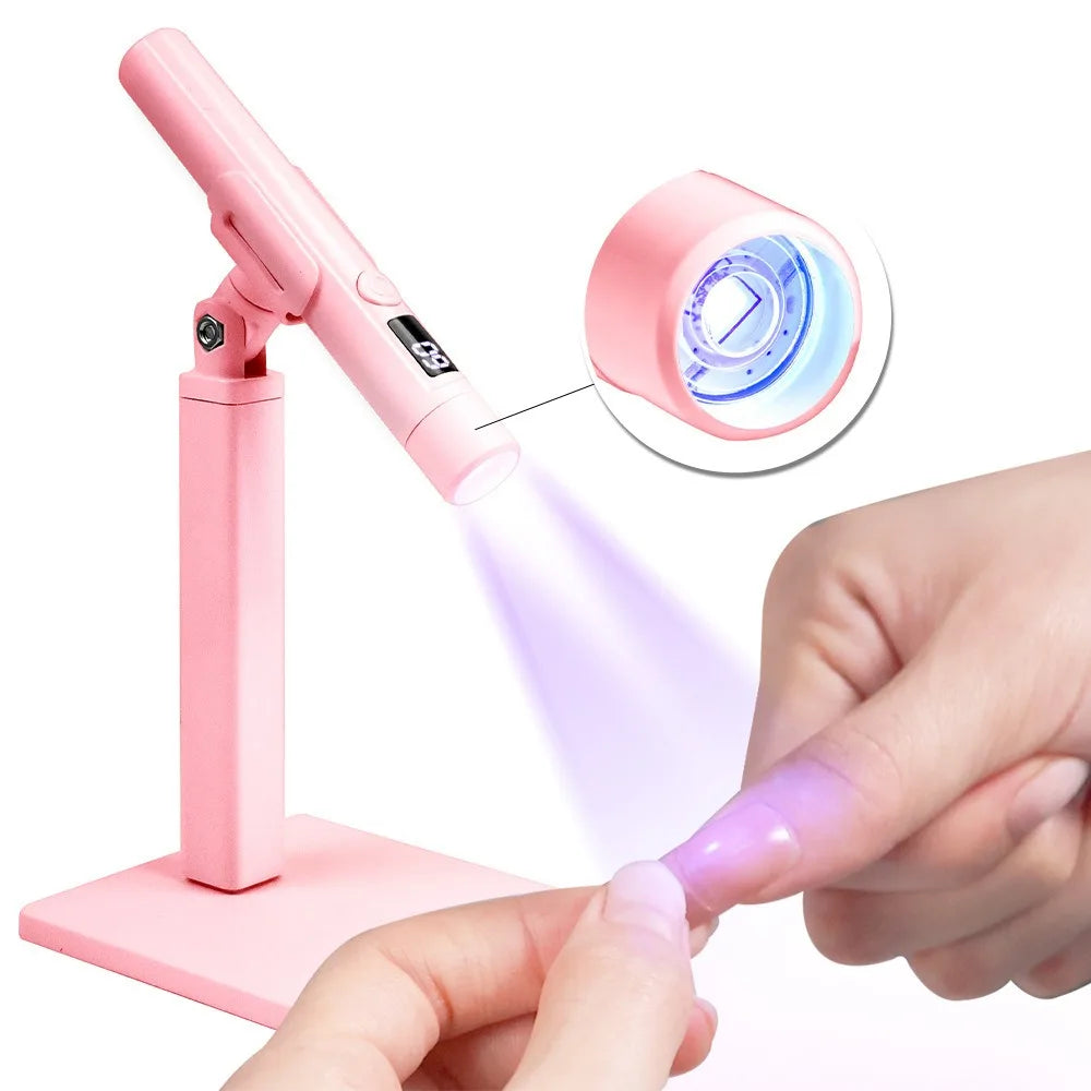 Nails Art Tools Quick Dry Nail Dryer Stand Lamp USB with Bracket Mini UV Curing Light Rotatable Portable Gel Polish Dryer Travel Good Vibrations
