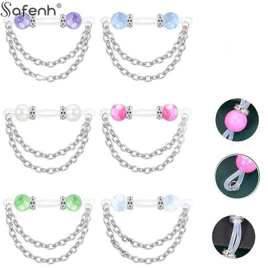1 Pair Acrylic Adjustable Fake Nipple Rings No-Pierce Acrylic Nipple Rings With Glitter Beads Perfect For Party Good Vibrations